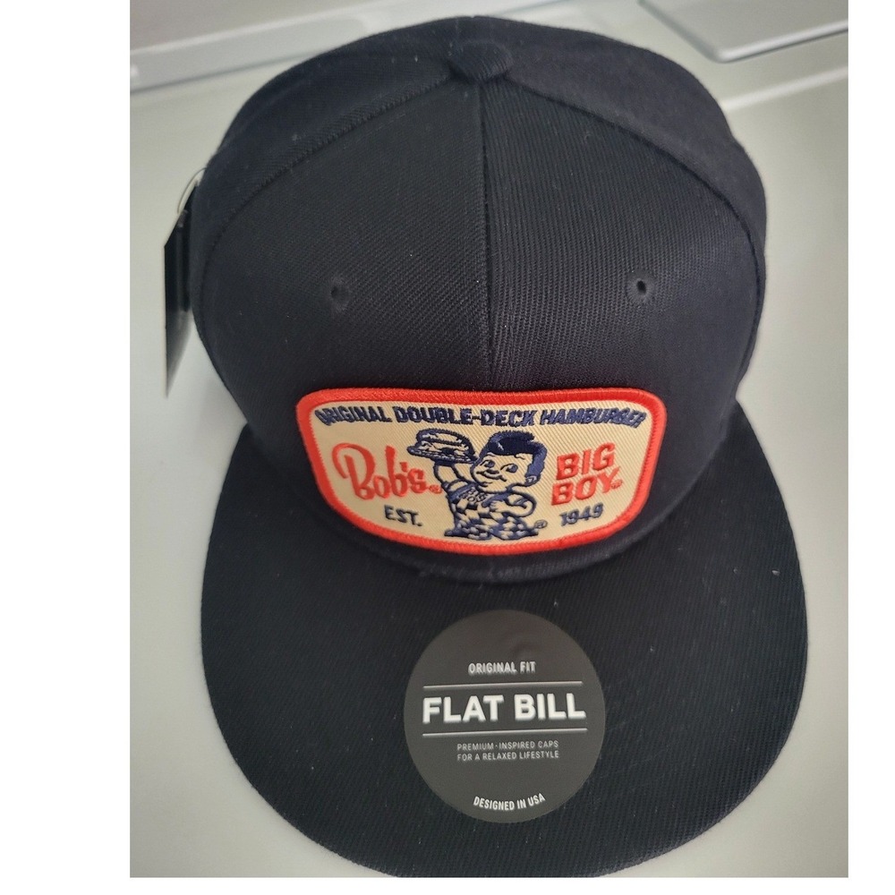 CHOK.LIDS Bobs Big Boy‎ Hamburger Flat Bill Snapback Hat Black PS101BK New